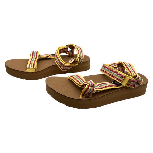 Teva Shoes - Teva Platform Sandals Midform Universal Woven Strap Outdoor Summer Yellow Size 7